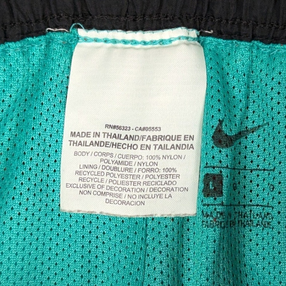 Nike Mens Colorblock Nylon Mesh Lined Athletic Shorts Teal Red Black Large - Picture 5 of 10